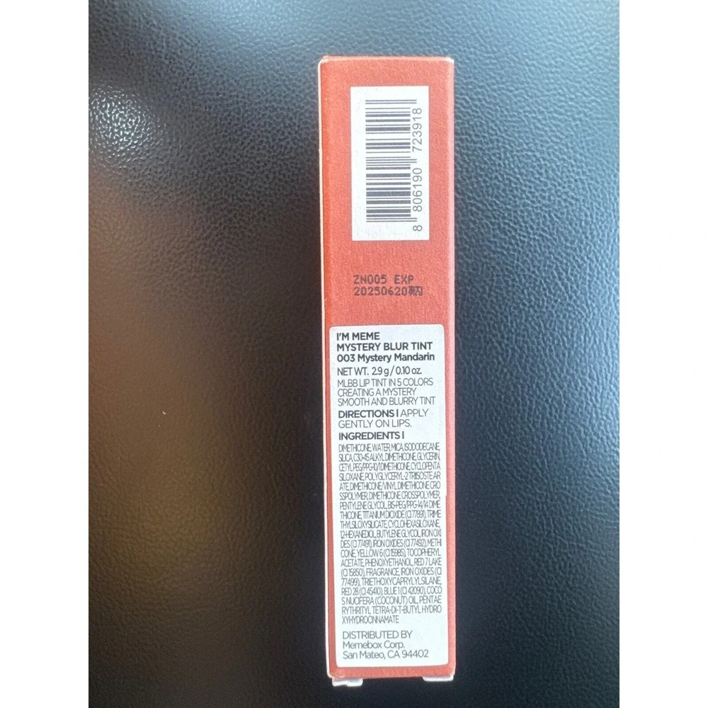 NEW I'M Meme Mystery Blur Tint #003 Mystery‎ Mandarin Lip Tint 0.10 oz Smooth